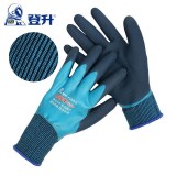 登升 #589 握得牢系列 園藝浸膠勞保耐磨工作防滑磨砂防水防油種花種植防護勞保手套