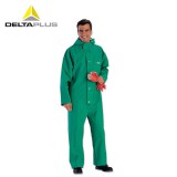 代爾塔401015防化服 PVC涂層液密連體防護(hù)服 CO600耐酸堿防護(hù)服